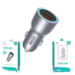 ZEQI CARGADOR PARA AUTO USB 120W + USB-C 30W     MODEL: ZE-C210