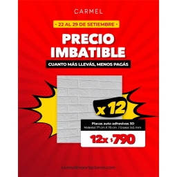 PROMO X12 - PLACAS AUTOADHESIVAS 3D (77 CM X 70 CM) GROSOR: 5.0MM