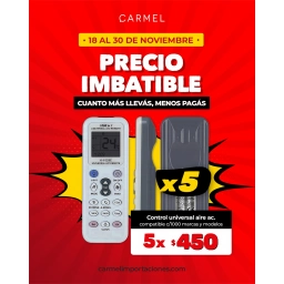 PROMO X5 - CONTROL REMOTO UNIVERSAL PARA AIRE ACONDICIONADO