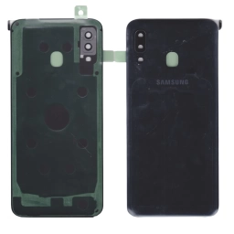 TAPA TRASERA SAMSUNG A20 A205 NEGRO (CON LENS PARA CAM PRINCIPAL)