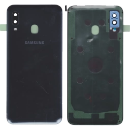 TAPA TRASERA SAMSUNG A20 A205 GRIS (CON LENS PARA CAM PRINCIPAL)