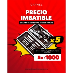 PROMO X5 - SET DE MANICURA, PEDICURA, CORTAU�AS Y ASEO (12 EN 1)